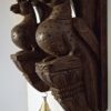 Wooden Wall Corbel Bird Pair beautifully carved Brown Finish Brass Bells Parrot Wall Bracket 2 Pcs Door Entrance Wall Décor Ready to Ship