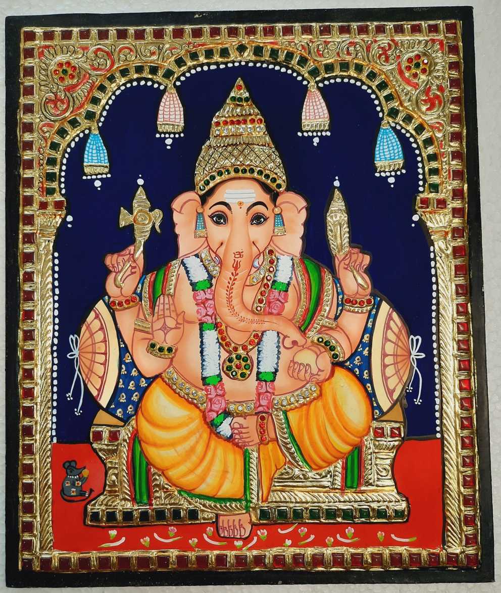 Ganesha Tanjore Painting | Buy Original Tanjore Painting | JLine Arts