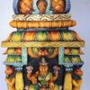 Lakshmi Statue Kavadi Wall Panel Solid Wood Handmade Laxmi Wall Hanging Sculpture Home Temple Gopuram Pooja Decor Ready for Shipping