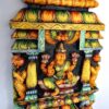 Lakshmi Statue Kavadi Wall Panel Solid Wood Handmade Laxmi Wall Hanging Sculpture Home Temple Gopuram Pooja Decor Ready for Shipping