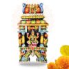 Hand-carved 24 inch Wooden Lakshmi Kavadi Wall Panel – multicolor South Indian goddess sculpture for home, temple and pooja room décor