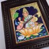 Saraswathi Tanjore Painting with Frame 15x13 Inch 22 Karat Gold Foils Quality Teakwood Framed Pooja Room Decor Ready for Shipping