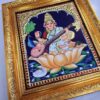 Saraswathi Tanjore Painting with Frame 15x13 Inch 22 Karat Gold Foils Quality Teakwood Framed Pooja Room Decor Ready for Shipping