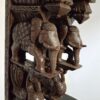 24 Inch Large Wooden Elephant and Bird Wall Corbel Pair – Handcrafted Vintage Style Door and Entrance Brackets by JLine Arts