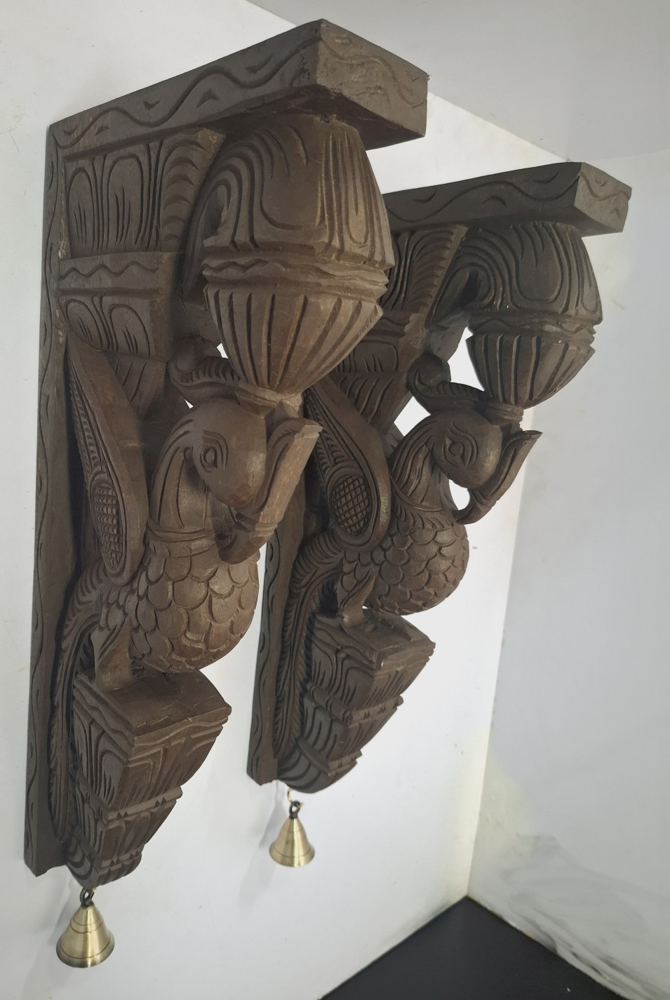 Wooden Peacock Corbels