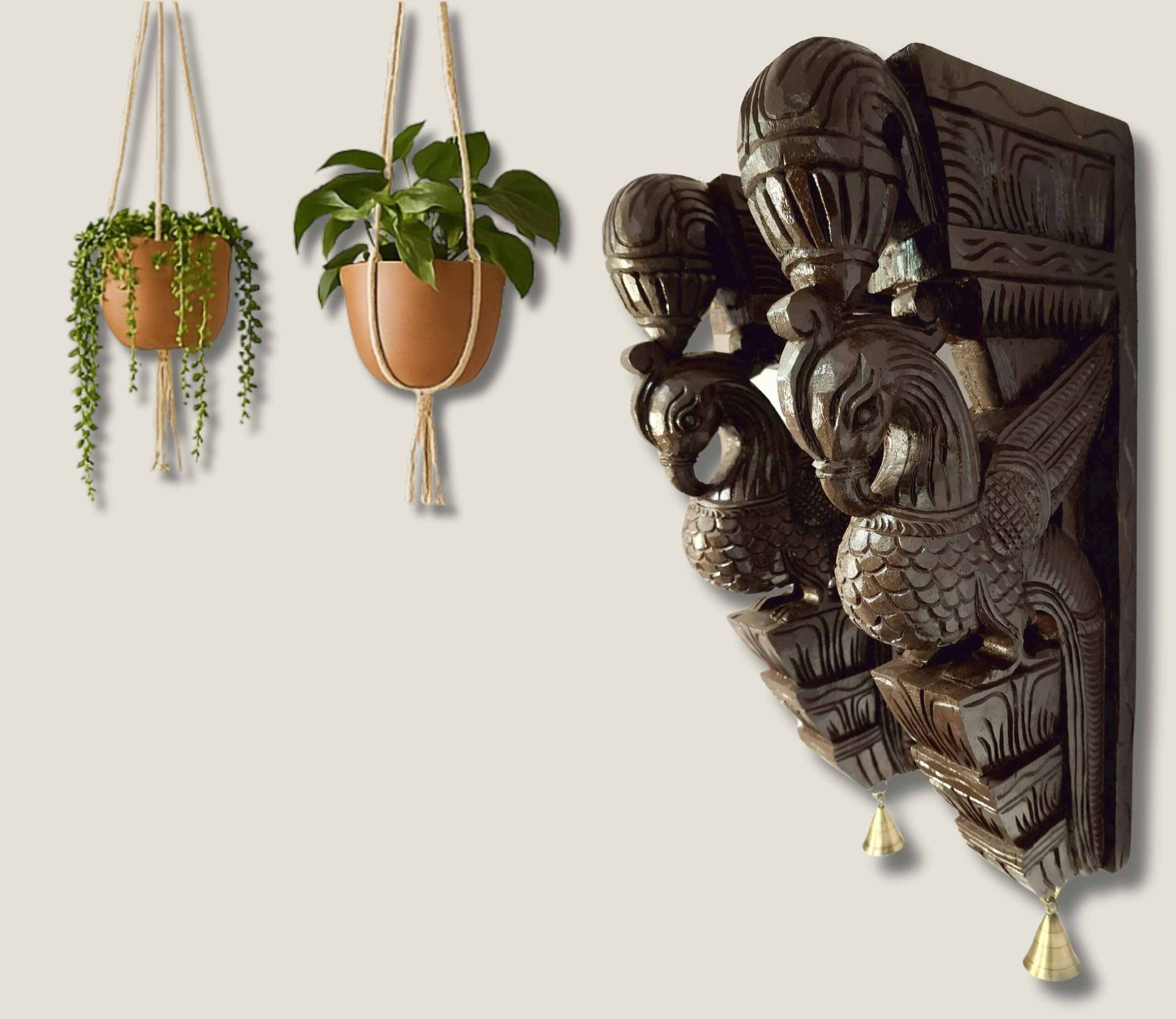 Wooden Peacock Corbels