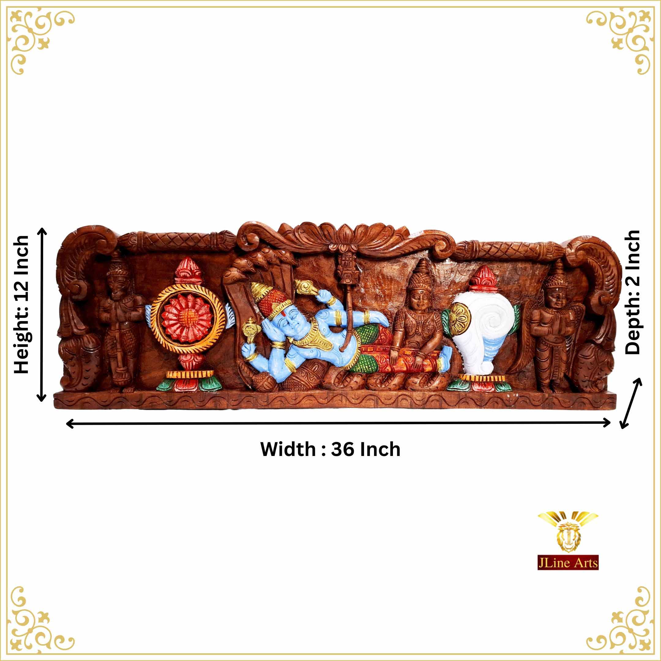 Wooden Ranganatha Wall Panel