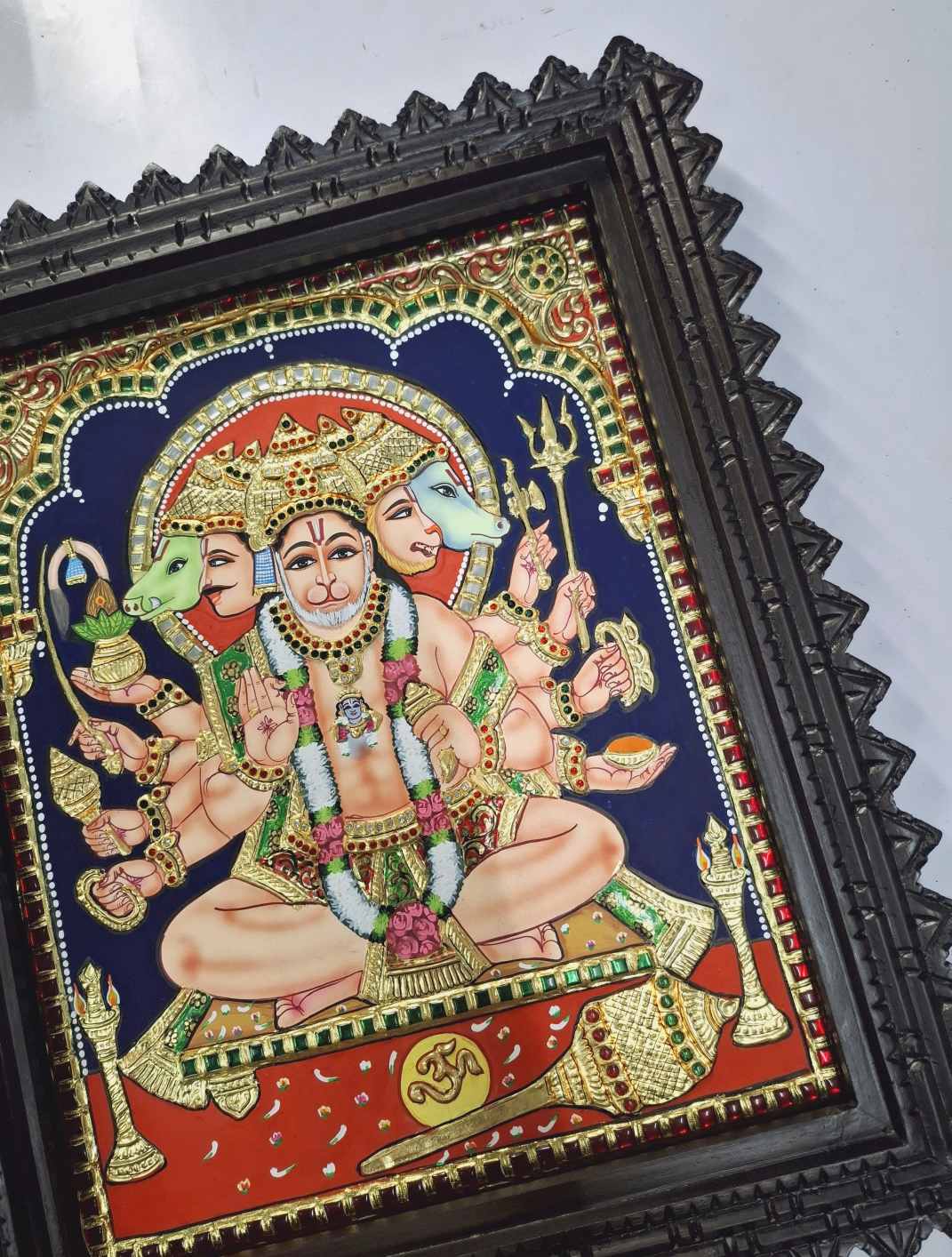 Panchamukhi Hanuman Tanjore Painting