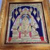 15"x13" Karpaga Ganesha Tanjore Painting with Teak Wood Frame, 22K Gold Foil, Indian Artwork, Gift Size, Ready to Ship