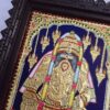 15"x13" Karpaga Ganesha Tanjore Painting with Teak Wood Frame, 22K Gold Foil, Indian Artwork, Gift Size, Ready to Ship