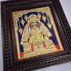 15"x13" Karpaga Ganesha Tanjore Painting with Teak Wood Frame, 22K Gold Foil, Indian Artwork, Gift Size, Ready to Ship