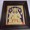 15"x13" Karpaga Ganesha Tanjore Painting with Teak Wood Frame, 22K Gold Foil, Indian Artwork, Gift Size, Ready to Ship