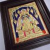 15"x13" Karpaga Ganesha Tanjore Painting with Teak Wood Frame, 22K Gold Foil, Indian Artwork, Gift Size, Ready to Ship