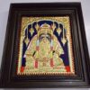 15"x13" Karpaga Ganesha Tanjore Painting with Teak Wood Frame, 22K Gold Foil, Indian Artwork, Gift Size, Ready to Ship