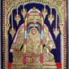 15"x13" Karpaga Ganesha Tanjore Painting with Teak Wood Frame, 22K Gold Foil, Indian Artwork, Gift Size, Ready to Ship