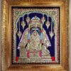 15"x13" Karpaga Ganesha Tanjore Painting with Teak Wood Frame, 22K Gold Foil, Indian Artwork, Gift Size, Ready to Ship