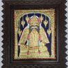 JLine Arts handmade 15x13 inch Karpaga Ganesha Tanjore painting with intricate 22K gold foil work and a solid teakwood frame. Authentic Indian Hindu deity artwork, perfect for spiritual home decor or as a unique gift for USA buyers, ready to ship.