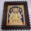 15"x13" Karpaga Ganesha Tanjore Painting with Teak Wood Frame, 22K Gold Foil, Indian Artwork, Gift Size, Ready to Ship