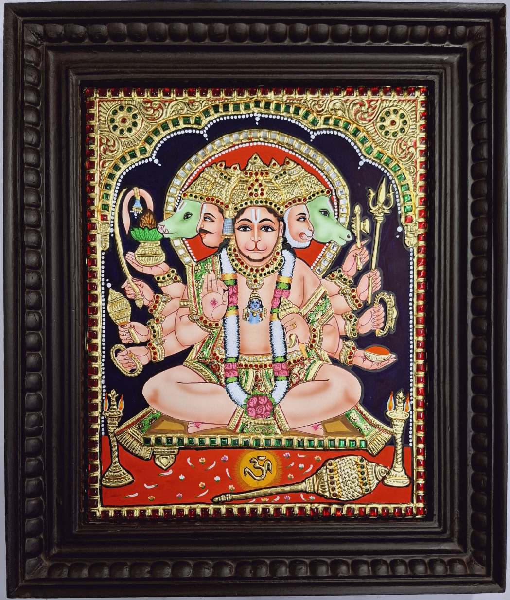 Panchamukhi Hanuman Tanjore Painting