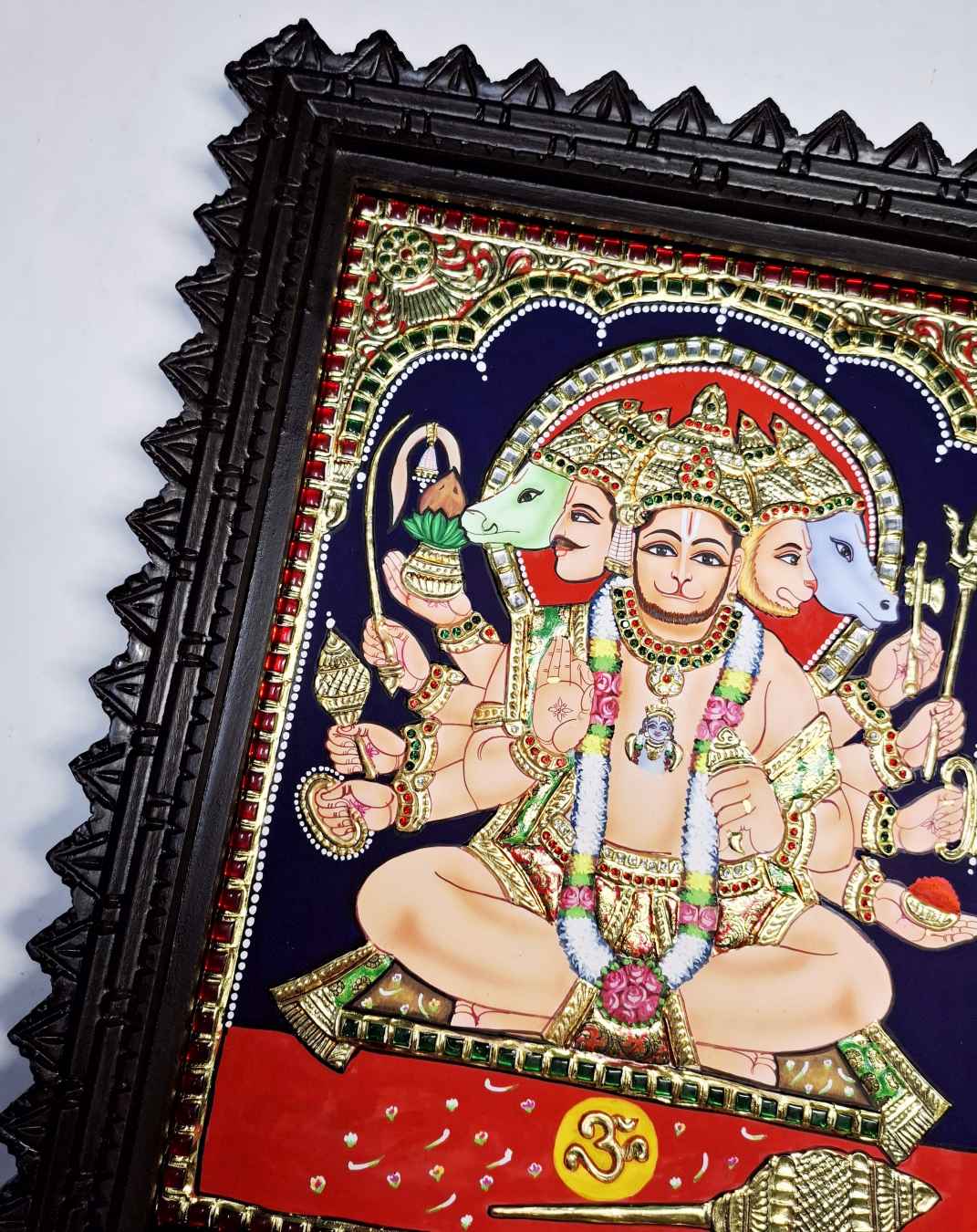Panchamukhi Hanuman Tanjore Painting