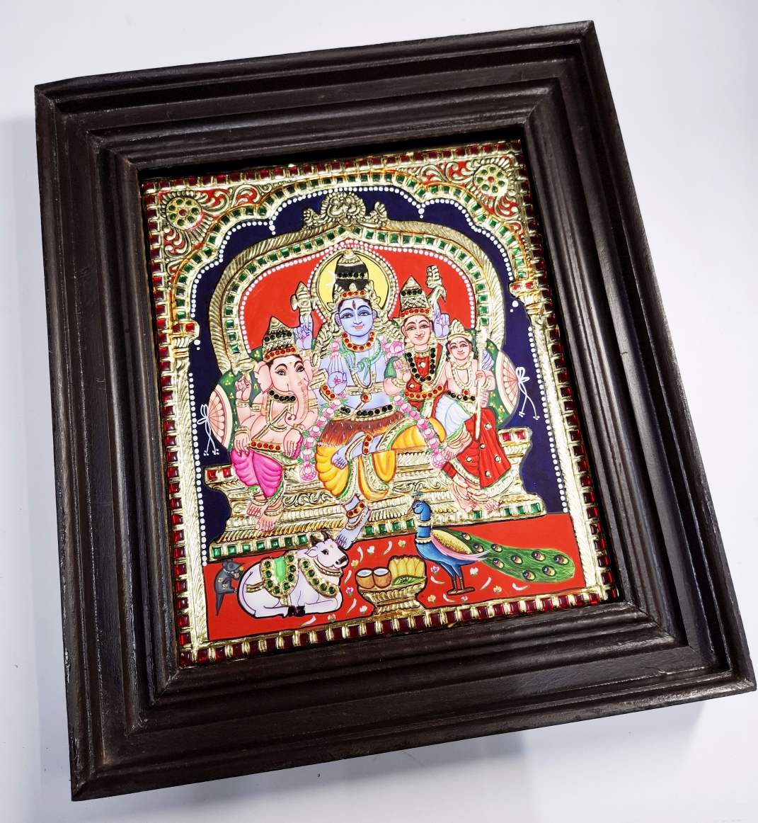 Shiva Parivar Tanjore Painting 22K Gold
