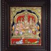 Traditional Shiva Tanjore painting with rich gold foil work – handcrafted Indian art for spiritual home decor and temple space Shiva Parivar