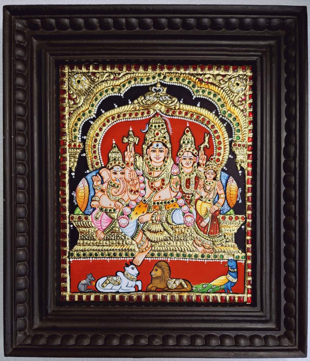 Shiva Family Tanjore Painting