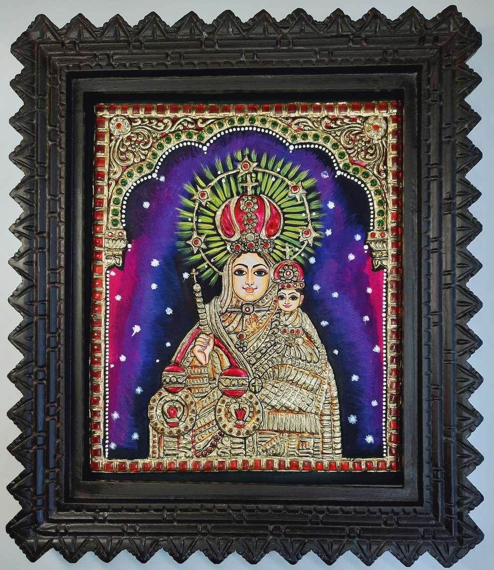 Mary Velankanni Tanjore Painting