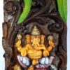 Ganesha Wall Hanging, Handmade Ganesh Statue Hindu God, Wooden Sculpture Parrot Pair, Garden Temple Livingroom, Wall Decor, Fast Shipping