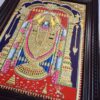 Balaji Tanjore Painting with Teakwood Framed 28x22 Inch 22K Gold Shiny Crystal Rhinestones Pooja Room Gift Size Ready to ship