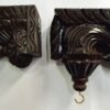 Wooden Wall Bracket Bodhil Small with Brass Bells Vintage Style Corbels Entrance Wall Décor Solid Wood  Handmade 2 Pcs Ready to Ship Global Shipping