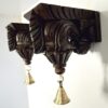 Wooden Wall Bracket Bodhil Small with Brass Bells Vintage Style Corbels Entrance Wall Décor Solid Wood  Handmade 2 Pcs Ready to Ship Global Shipping