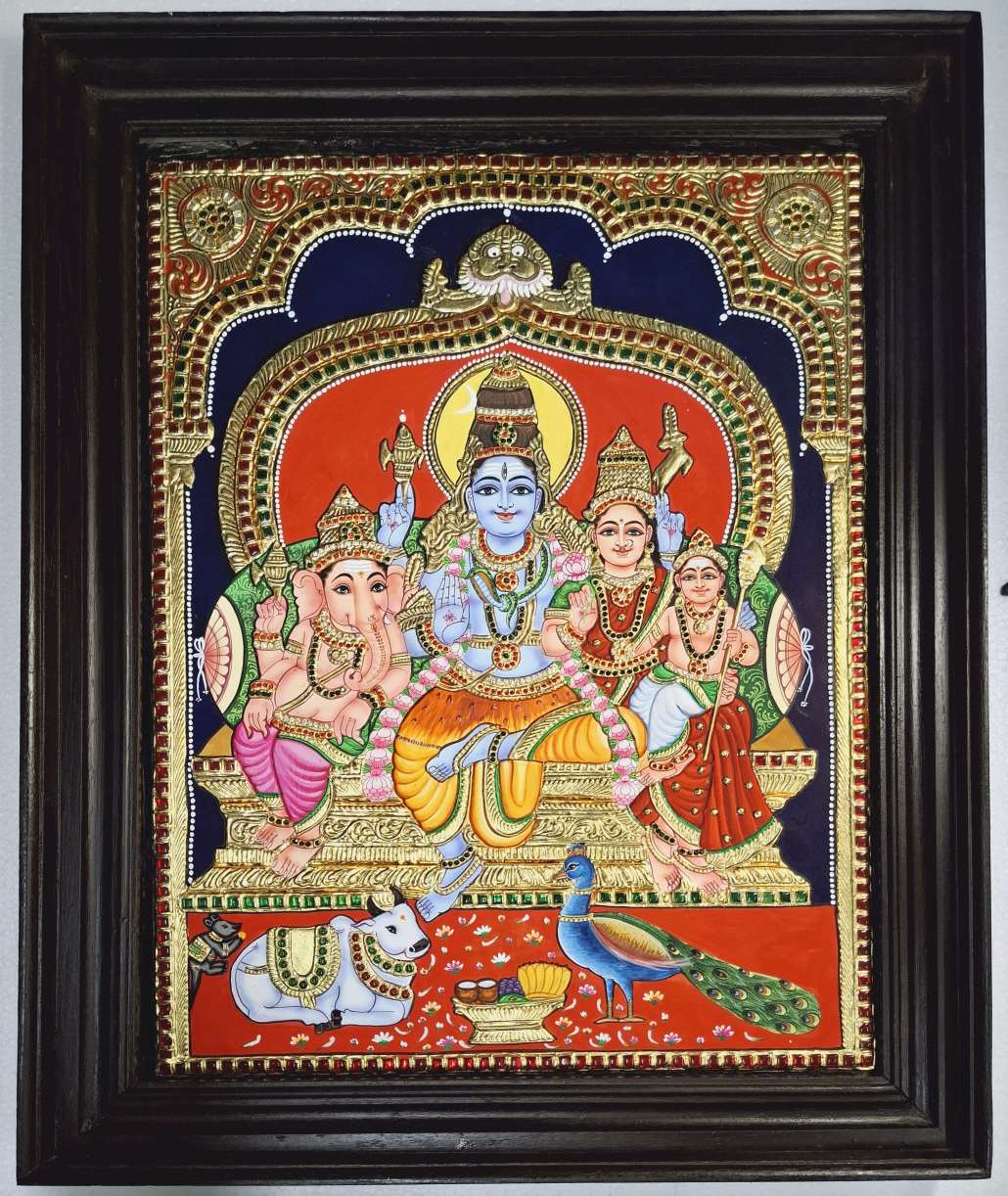 Shiva Family Tanjore Painting