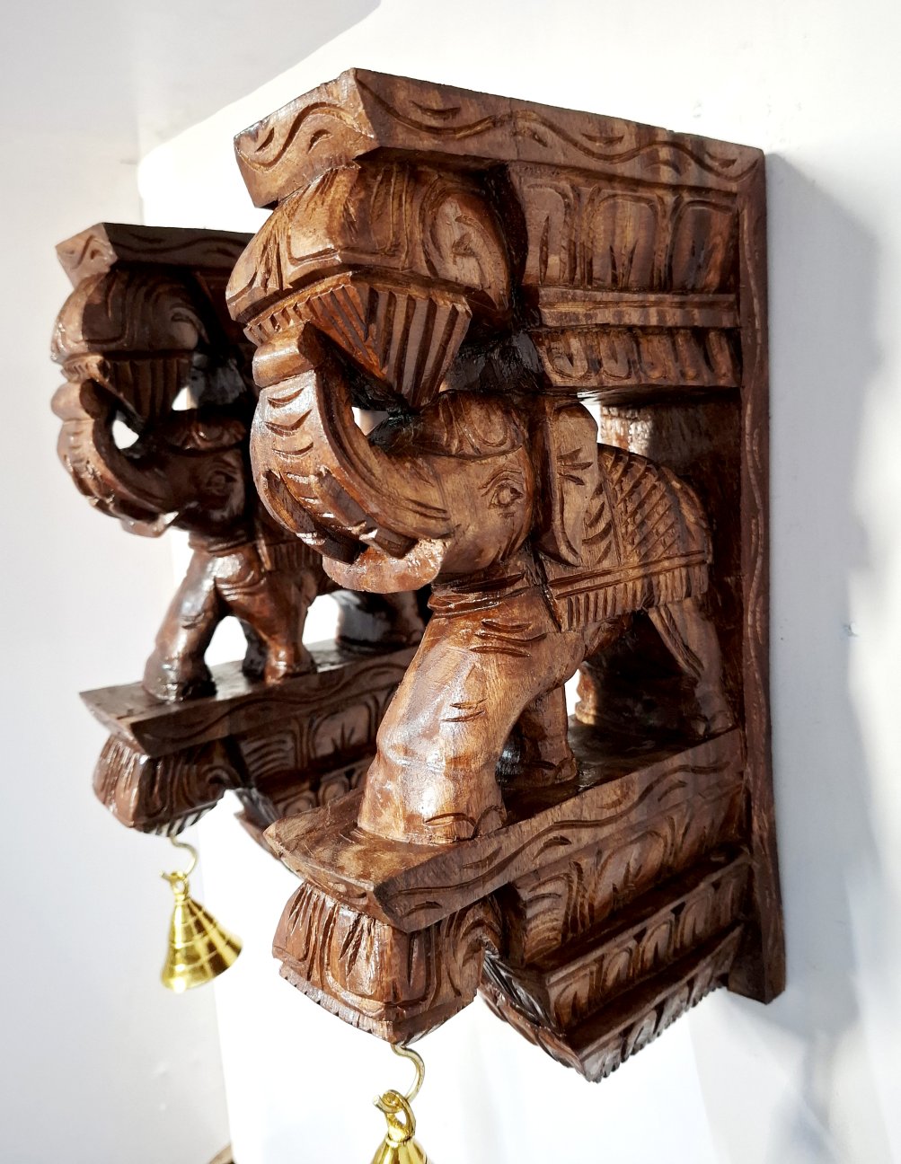 Elephant wooden wall brackets
