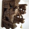 Wooden Elephant Corbel Pair Antique Finish Brass Bells Elephant Wall Bracket 2 Pcs Door Entrance Wall Décor Wall Hanging Ready to Ship