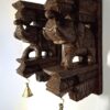 Wooden Elephant Corbel Pair Antique Finish Brass Bells Elephant Wall Bracket 2 Pcs Door Entrance Wall Décor Wall Hanging Ready to Ship