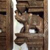 Wooden Elephant Corbel Pair Antique Finish Brass Bells Elephant Wall Bracket 2 Pcs Door Entrance Wall Décor Wall Hanging Ready to Ship