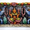 36 Inch Multicolor Wooden Gajalakshmi Wall Panel – South Indian Handmade Main Door Temple Décor