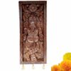 Hand-carved Lord Ganesha wooden wall panel solid country wood temple decor 24 inch