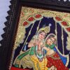 Radha Krishna Tanjore Painting with Teakwood Framed 18" x 15" Pooja Room Décor 22K Gold Foils Indian Artwork Gift Size Ready to Ship