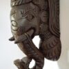 Wooden Elephant Head Big Corbel with Quality Brass Bell Wooden Wall Hanging Indian Wood Carving Home Decor Vintage Style Ready to Ship