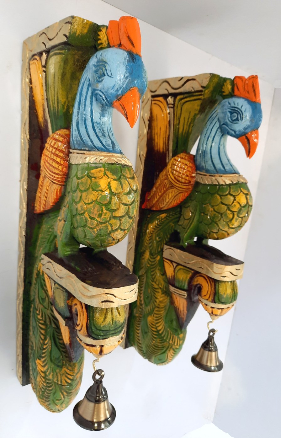 Peacock Wall Bracket Pair