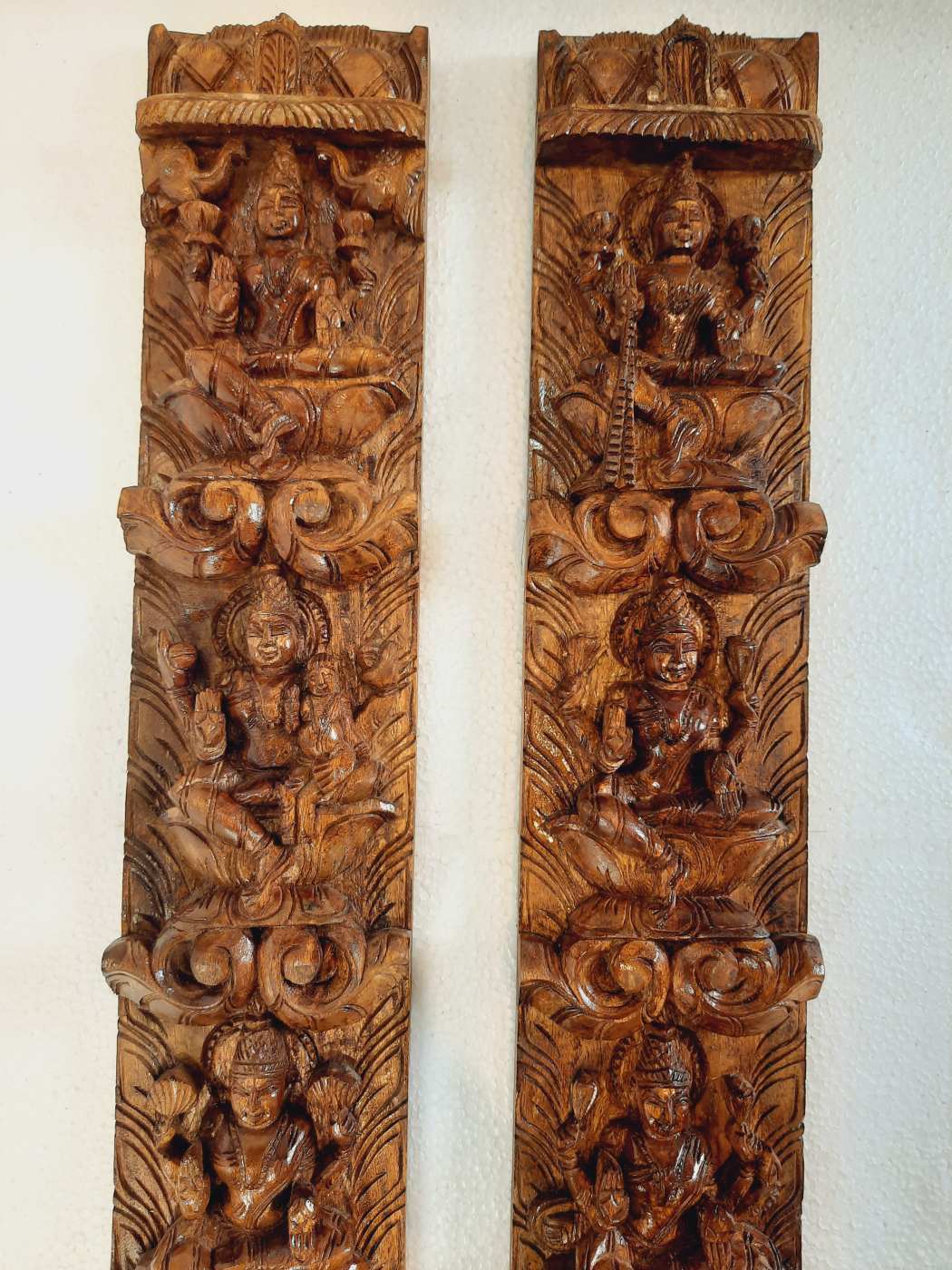 Ashta Lakshmi Wooden Wall Panel