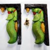 Wooden Parrot Wall Bracket Pair