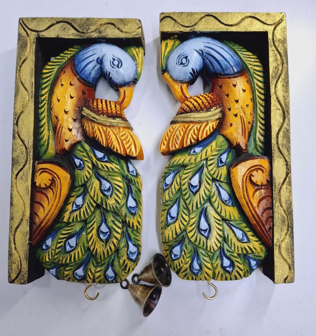 Peacock Wall Bracket Pair