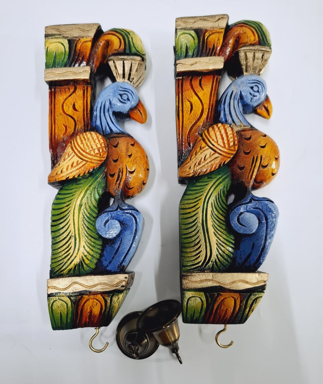 Peacock Wall Bracket Pair