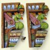 Wooden Parrot Wall Bracket Pair
