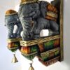 Wooden Elephant Wall Corbel Pair Color Finish Brass Bells Wall Bracket 2 Pcs Door Entrance Wall Décor Wall Hanging Ready to Ship