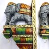 Wooden Elephant Wall Corbel Pair Color Finish Brass Bells Wall Bracket 2 Pcs Door Entrance Wall Décor Wall Hanging Ready to Ship