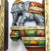 Wooden Elephant Wall Corbel Pair Color Finish Brass Bells Wall Bracket 2 Pcs Door Entrance Wall Décor Wall Hanging Ready to Ship